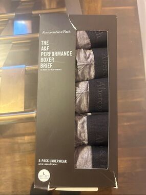 Abercrombie & Fitch Men’s Performance Boxer Briefs - Gray/Black (5-Pack)